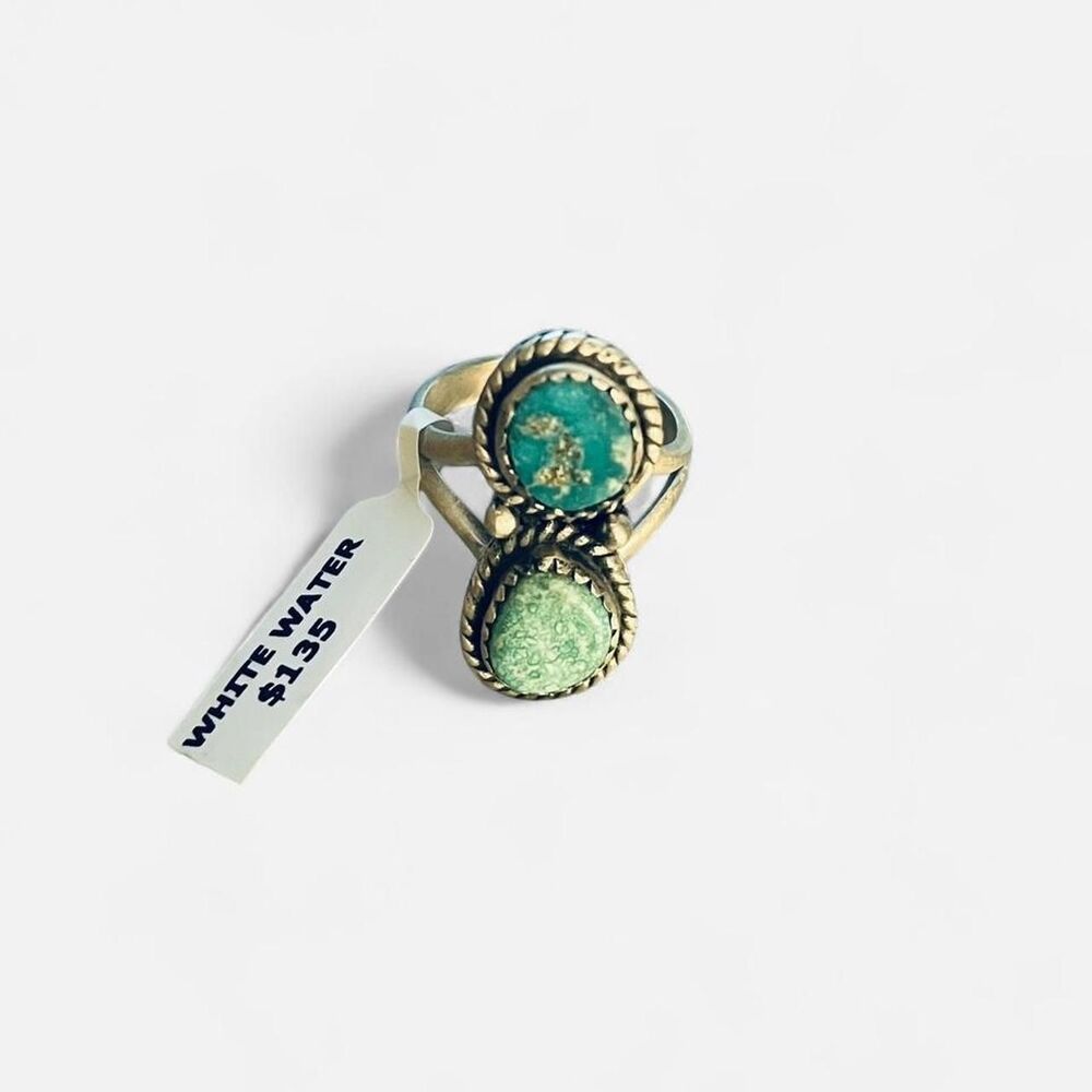 NWT Genuine White Water Turquoise Ring – 925 Sterling Silver